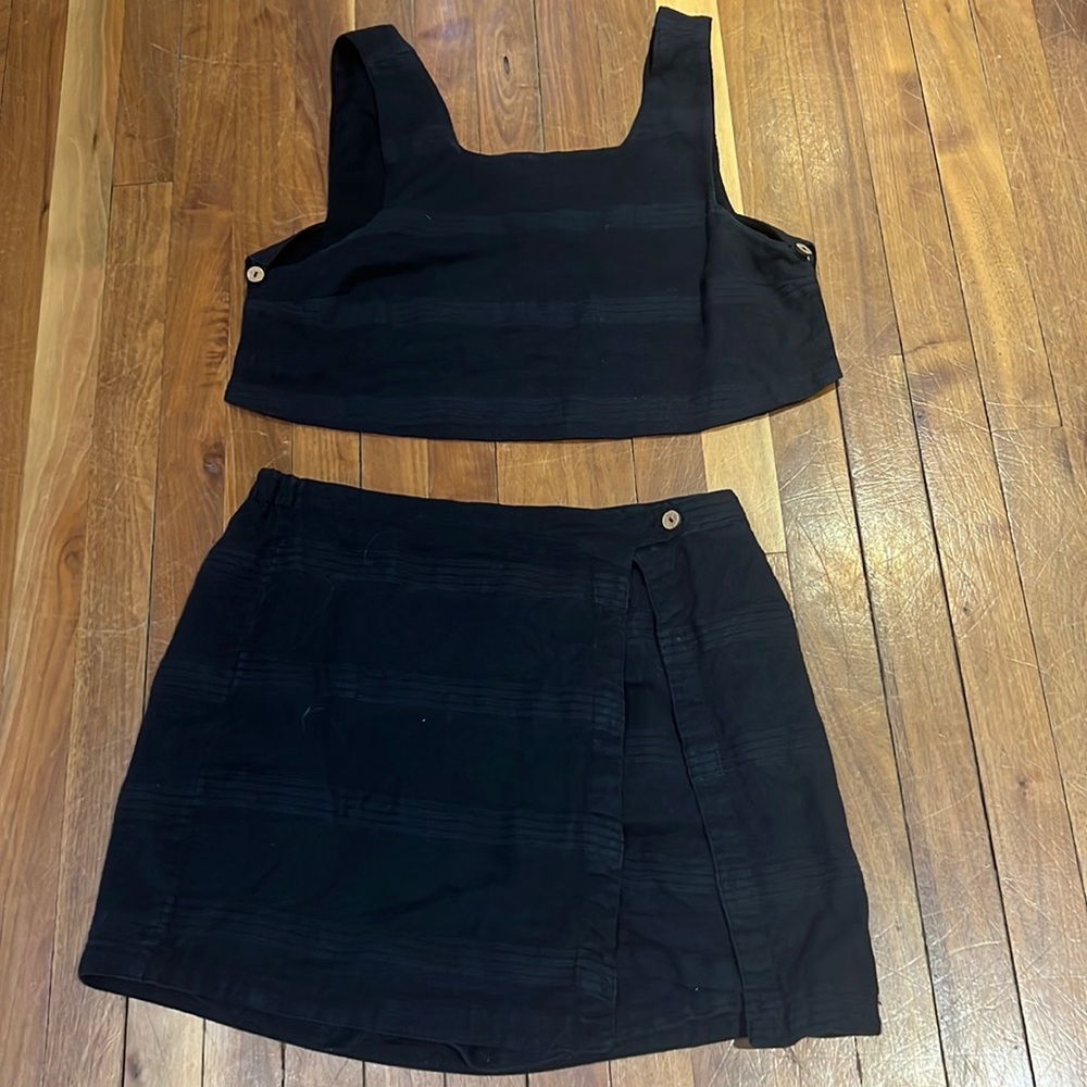 FREE PEOPLE•Linen•Skort Set